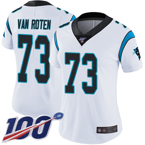 Carolina Panthers Limited White Women Greg Van Roten Road Jersey NFL Football #73 100th Season Vapor Untouchable